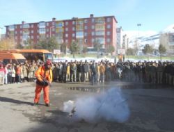 Aziziye'de tatbikatlı eğitim